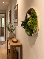 Cadre végétal stabilisé ovale – Décoration murale naturelle artisanale