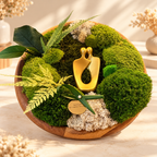 L’Étreinte Éternelle – Tableau végétal stabilisé rond, 35 cm