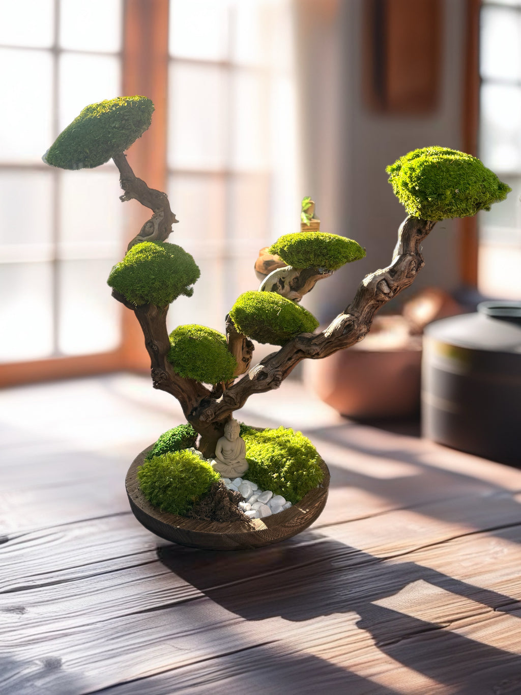 Bonsaï stabilisé 50 cm – Sculpture zen en bois flotté | Naturencadre