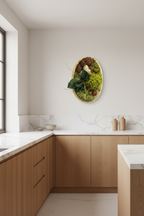 Cadre végétal stabilisé ovale – Décoration murale naturelle artisanale