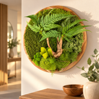 Écrin de Forêt – Tableau végétal stabilisé rond – 40 cm