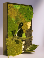 Cadre végétal stabilisé Zen 30x20 cm | Décoration murale naturelle | Sculpture méditation | Cadeau bien-être | Fait main