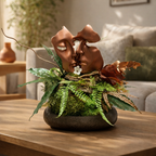 Sculpture Couple Romantique avec Mousse Stabilisée – Cadre Végétal Luxe
