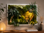 Cadre végétal stabilisé lumineux 75x55 | Pièce unique | « L'Étreinte Tropicale » – Décoration nature luxe