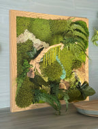 Cadre végétal stabilisé 50×50 cm – Pièce unique artisanale