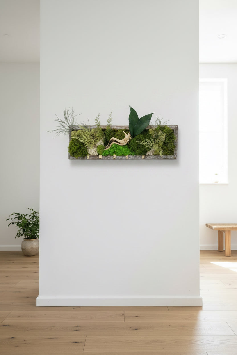 Porte clé unique en végétaux stabilisés- décoration murale pour couloir