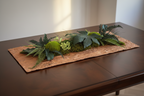 Centre de table haut de gamme stabilisé en écorce naturelle – 60x30 cm | Pièce unique artisanale