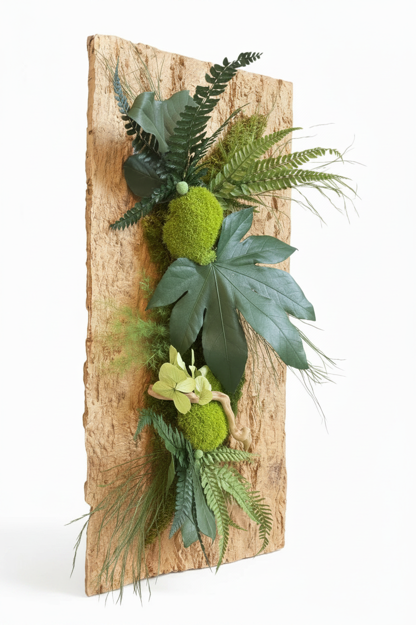 Cadre végétal stabilisé en écorce naturelle – 60x30 cm | Pièce unique artisanale