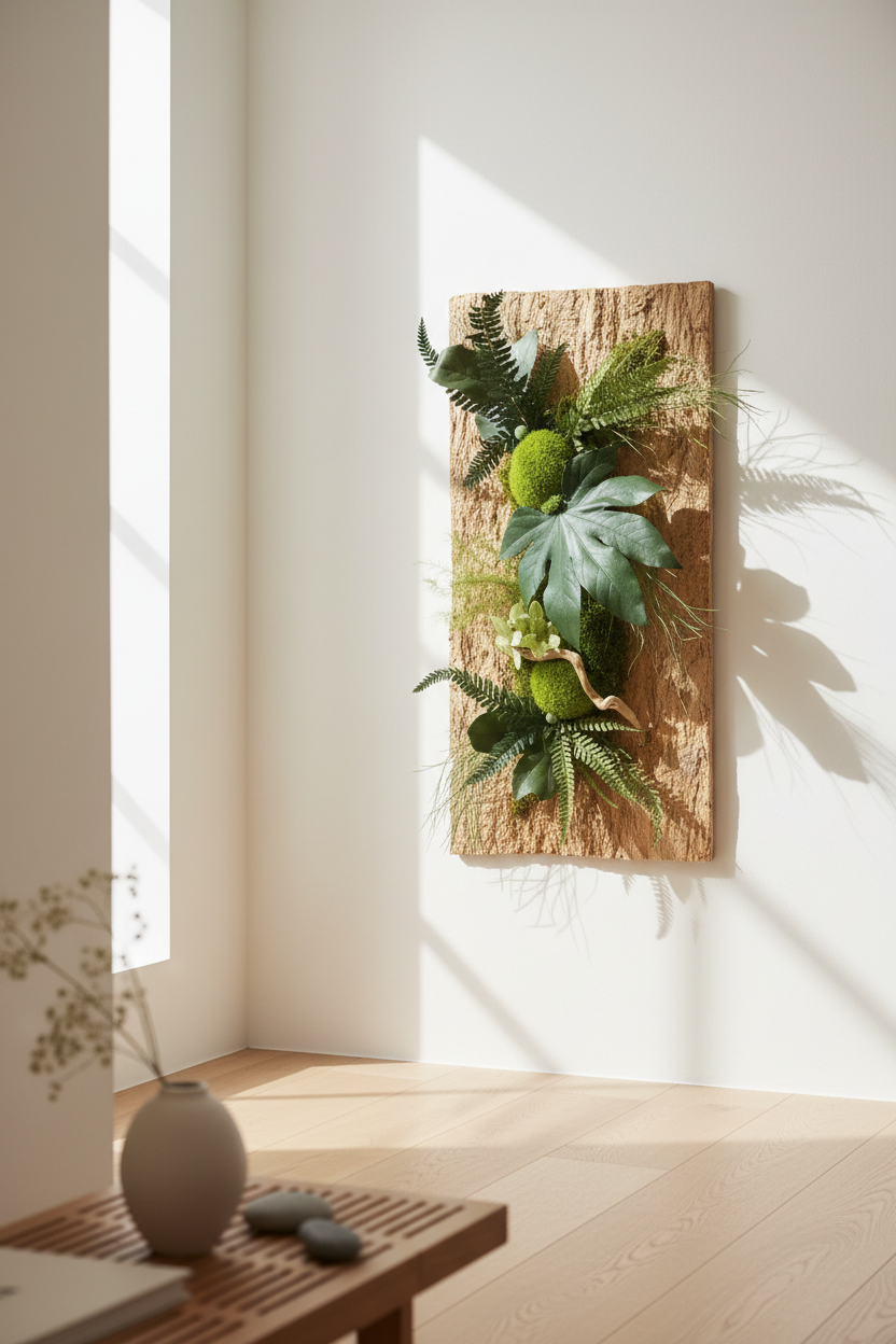 Cadre végétal stabilisé en écorce naturelle – 60x30 cm | Pièce unique artisanale