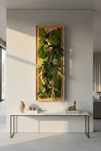 Cadre végétal stabilisé en bois flotté véritable – Œuvre murale naturelle – 100 × 35 cm – Pièce unique