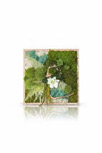 Tableau végétal carré stabilisé Gardénia – 30 × 30 cm | Fait main en France