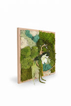 Tableau végétal carré stabilisé Gardénia – 30 × 30 cm | Fait main en France