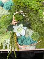 Tableau végétal carré stabilisé Gardénia – 30 × 30 cm | Fait main en France