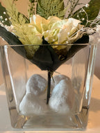 Centre de table gardénia stabilisé – Décoration zen sans entretien