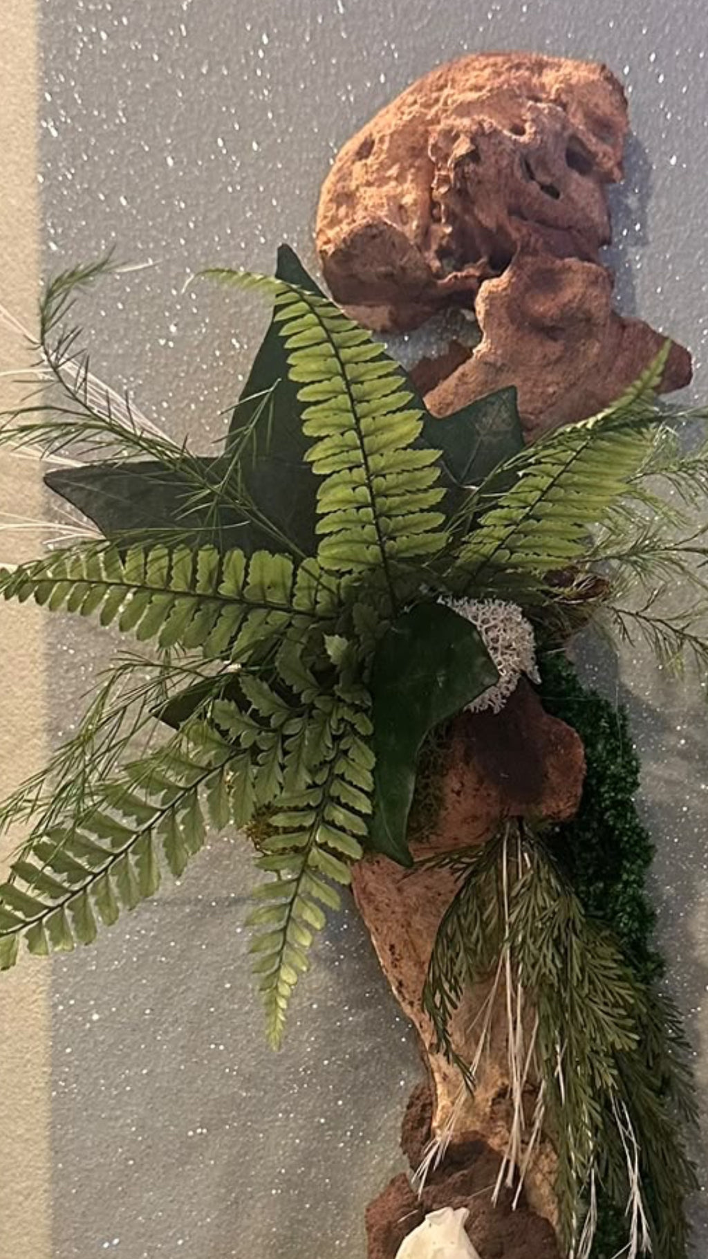 Éclat de sous-bois – Décoration murale végétale en mopani, 38 cm