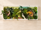 Cadre végétal stabilisé lumineux 75x55 | Pièce unique | « L'Étreinte Tropicale » – Décoration nature luxe