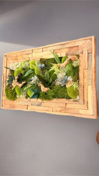 Échappée Sylvestre — Tableau végétal stabilisé, cadre en bois fait main
