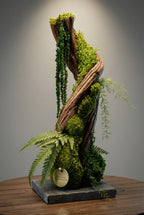 L’Ascension Végétale – Sculpture végétale stabilisée, 42 cm