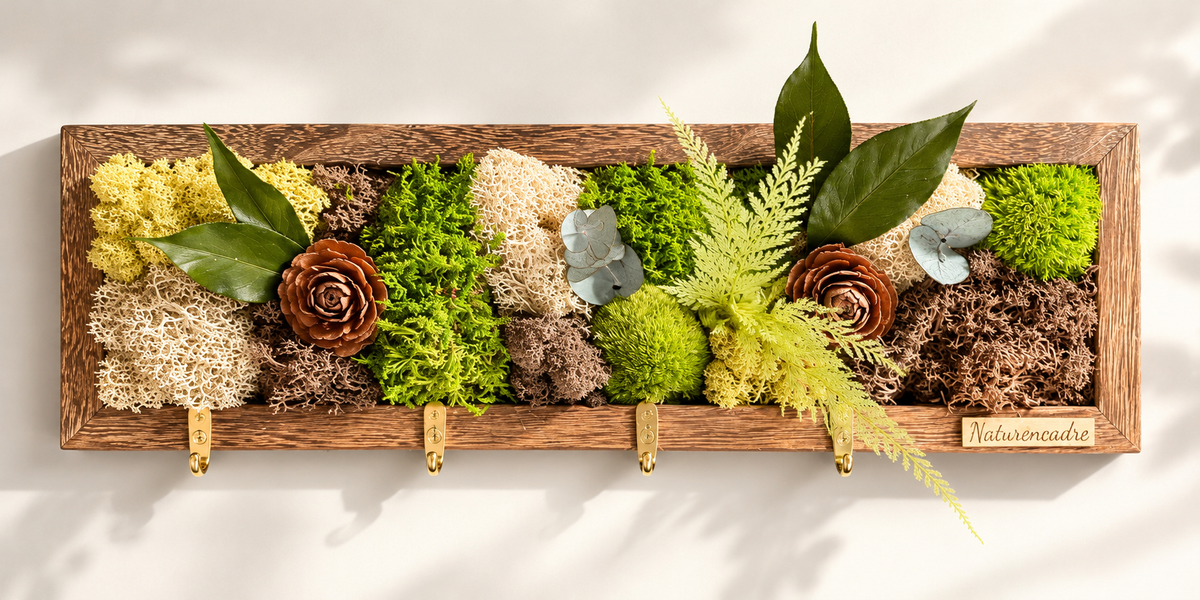 L’Entrée Naturelle – Porte-clés mural végétal stabilisé | 43 × 13 cm