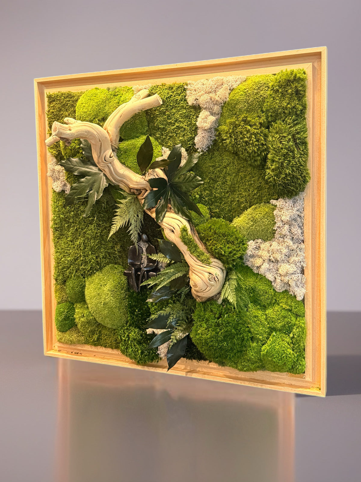 L’Alliance Sauvage – Tableau végétal stabilisé 75 × 75 cm