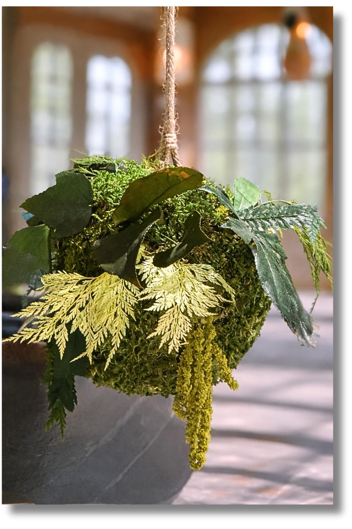 Kokedama Végétal Suspendu – Sphère Stabilisée Fait Main