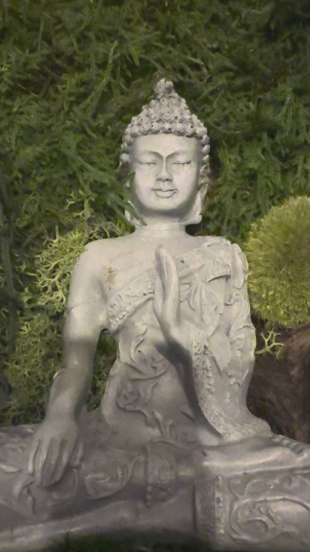 Tableau végétal stabilisé avec Bouddha – L’Éveil du Sakura | 40 × 25 cm