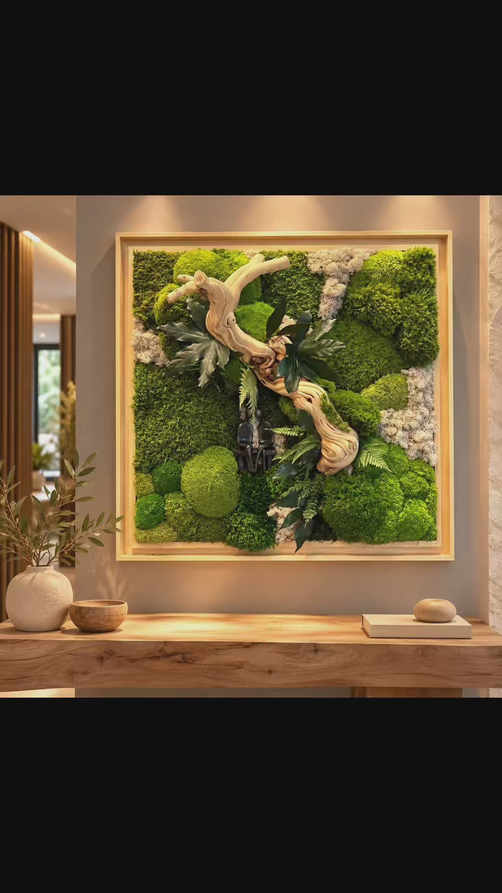 L’Alliance Sauvage – Tableau végétal stabilisé 75 × 75 cm