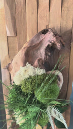 Cascade Sauvage – Sculpture végétale murale en bois de Mopani
