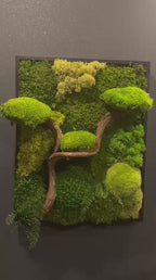L’Esprit du Japon – Tableau végétal 3D avec bonsaï en bois de vigne