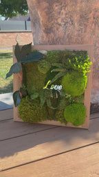 Cadre végétal stabilisé 30×30 cm – Décoration murale LOVE